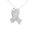 Colgante de cinta de concienciación de diamantes de oro blanco de 14 quilates