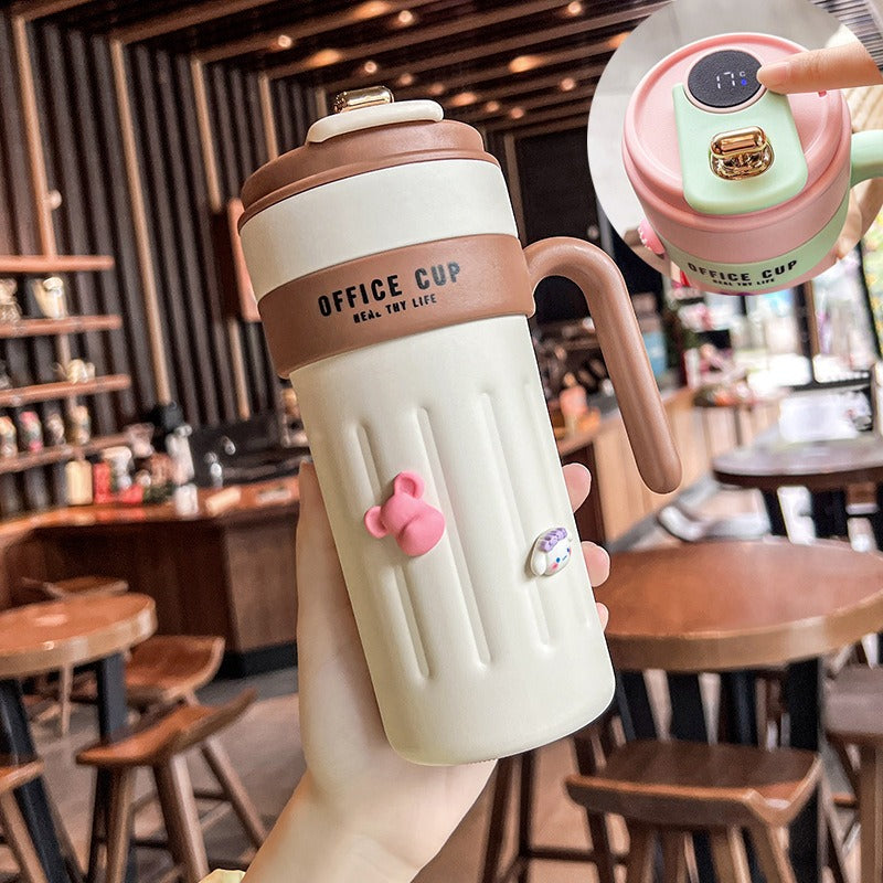 New coffee cup 316 stainless steel thermos cup high value men and women double layer water cup portable accompanying cup - Korvel