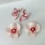 Metal Pink Drops Glaze Enamel Flower Earrings for Women Girl European and American Personality Exaggerated Romantic Jewelry Gift - Korvel
