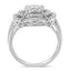 14K White Gold Diamond Floral Cluster Quatrefoil Ring - Size 6.75