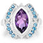 Bague en Améthyste et Topaze Bleue de 3,06 Carats