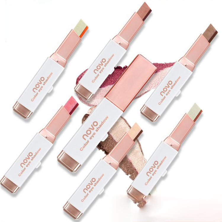 Eyeshadow Stick Stereo Gradient Shimmer Double Color Cream Pen Eye Makeup Cosmetics Tool - Korvel