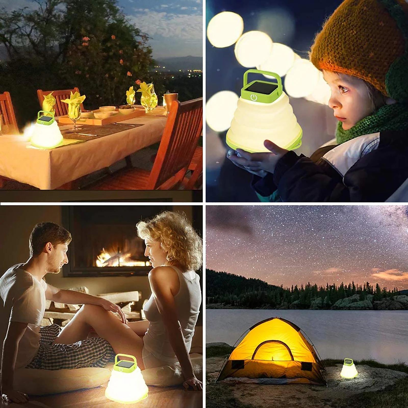 Solar Soft Adhesive Light Telescopic Light Solar Outdoor Camping Light Portable Folding Light LED Bubble Light - Korvel