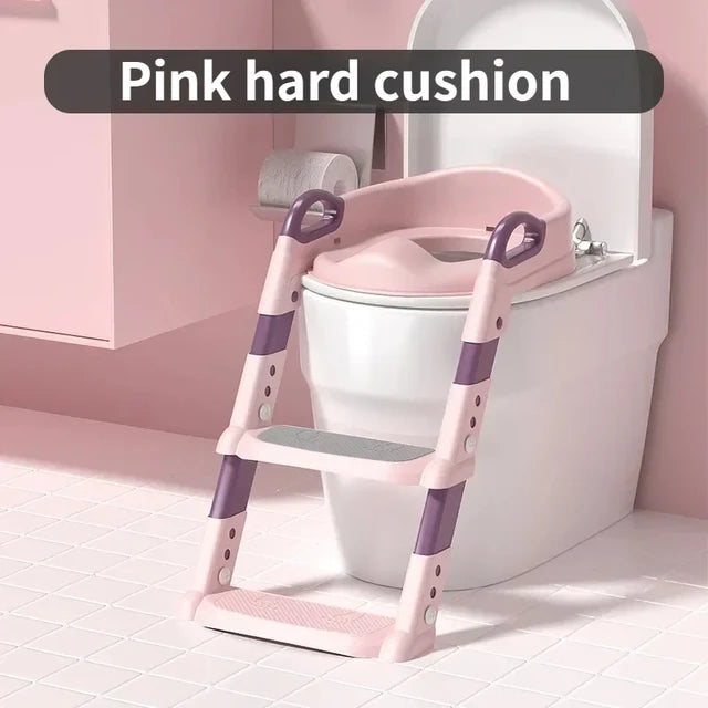 Stair Style Children's Toilet Boy and Girl Baby Toilet Folding Rack Step Stool Child Step Toilet Seat Ring Baby Potty Toilets - Korvel