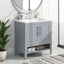 30" Bathroom Vanity with Sink, Multi-functional Bathroom Cabinet with Doors and Drawers, Solid Frame and MDF Board, Grey - Korvel