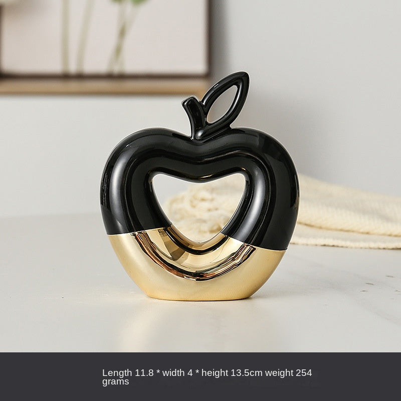 Modern Minimalist Gilded Apple Pear Creative Wine Cabinet Decorative Piece Luxury Home Living Room Entrance Ceramic Craft - Korvel