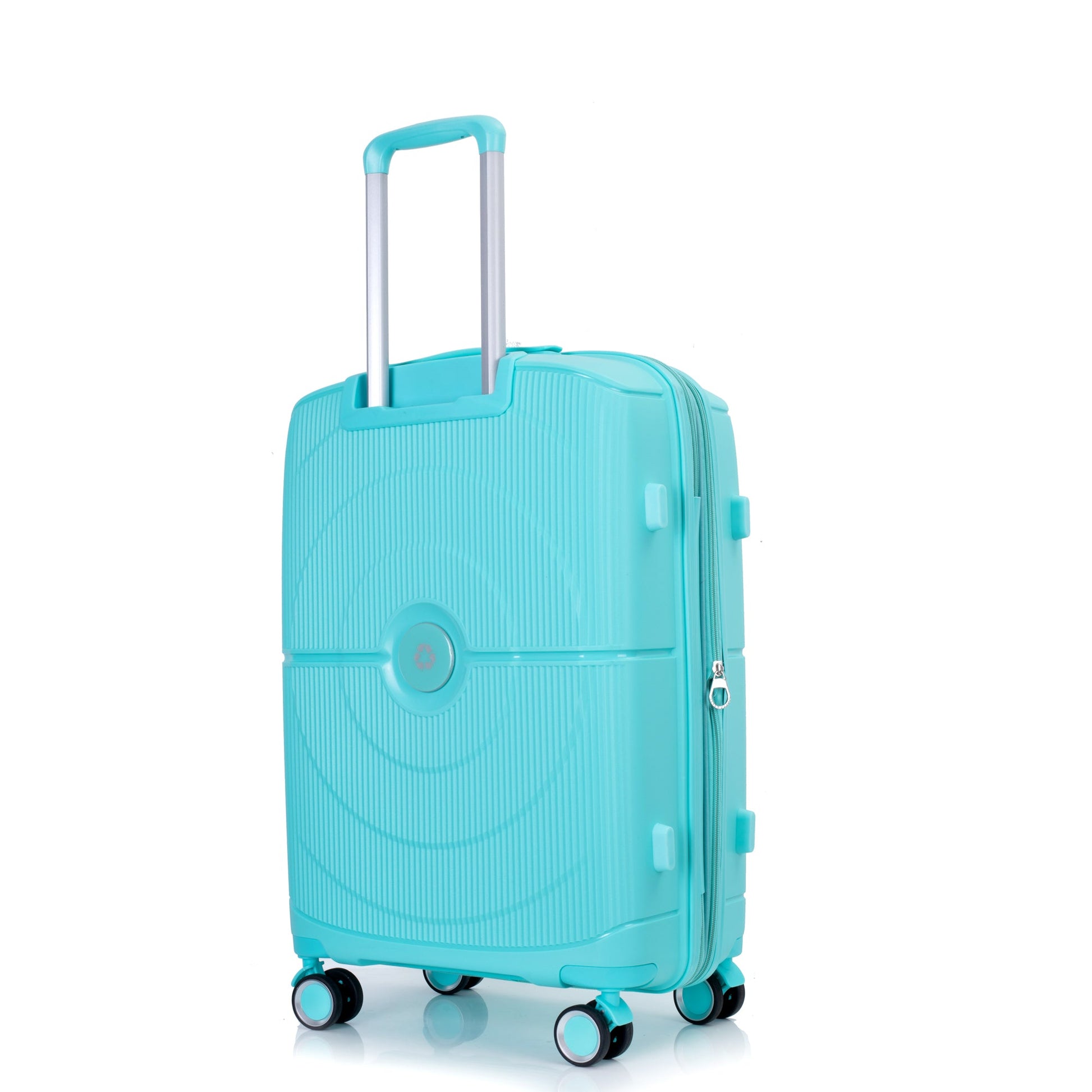 Expandable Hardshell Suitcase Double Spinner Wheels PP Luggage Sets Lightweight Durable 3-Piece Set (20/24/28) , Lake Blue - Korvel