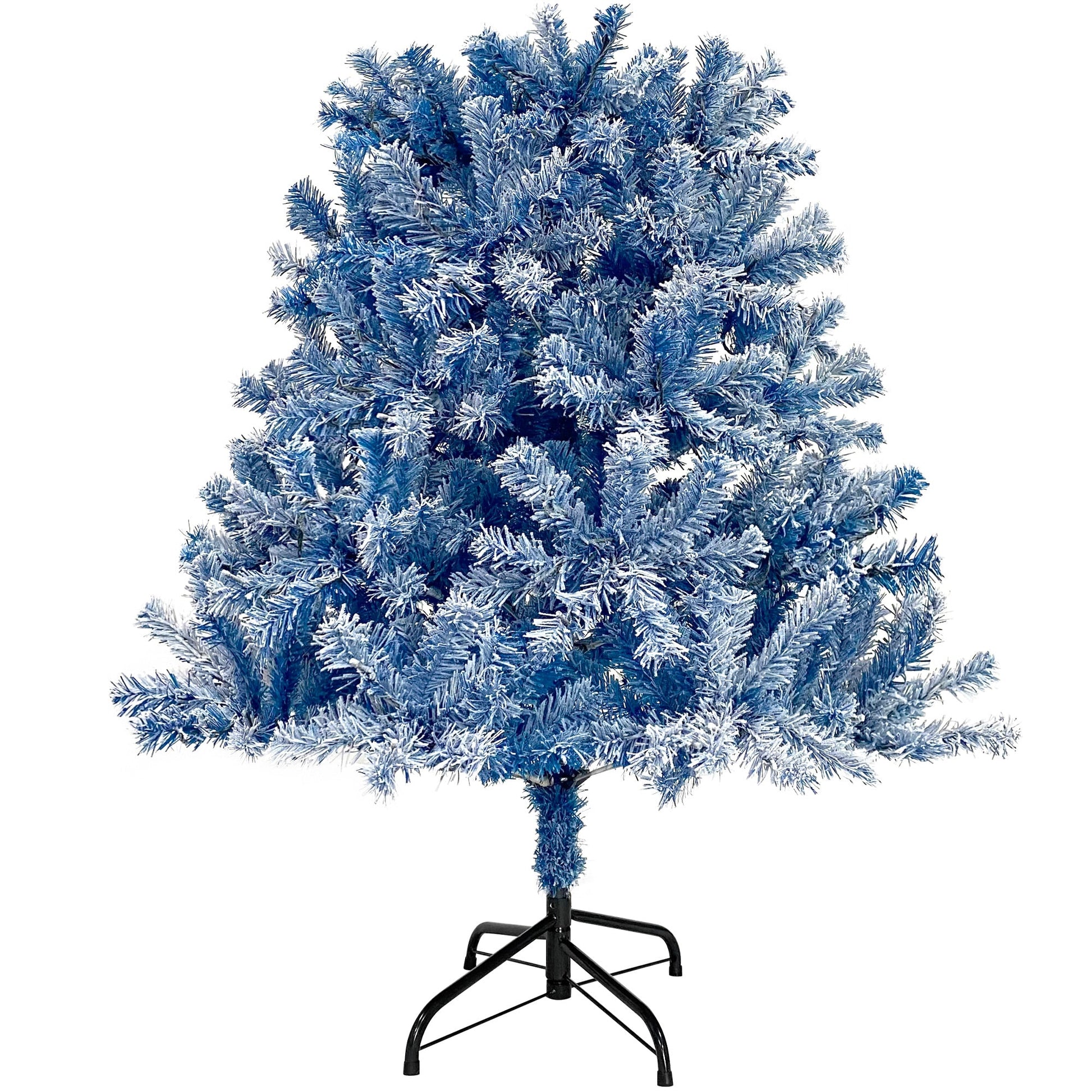 6FT pre ignited hinge chain artificial fir Christmas tree, Christmas tree snowflake flocking person with 750 Christmas branches - Korvel
