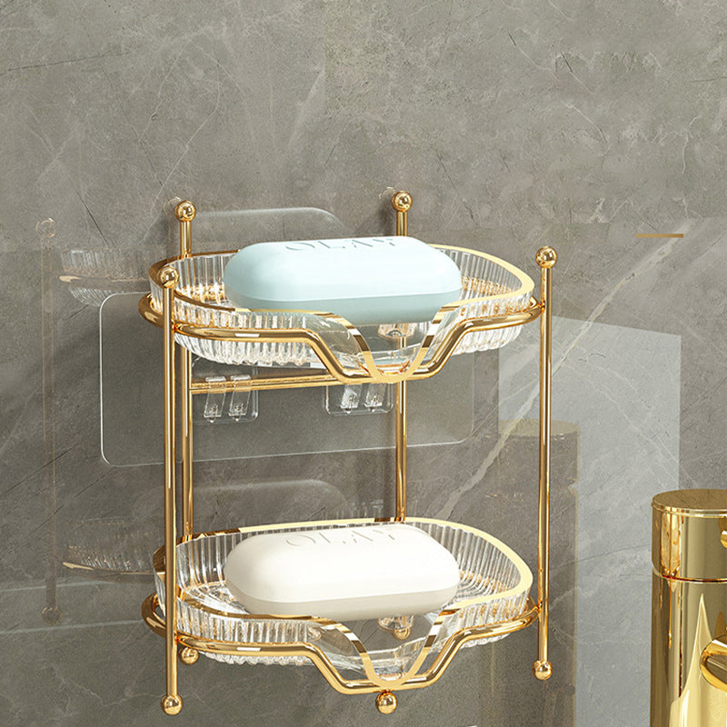Premium Wall-Mounted Double-Layer Soap Rack