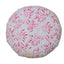 Round Zafu Yoga Meditation Pillow - White Dainty Leaves