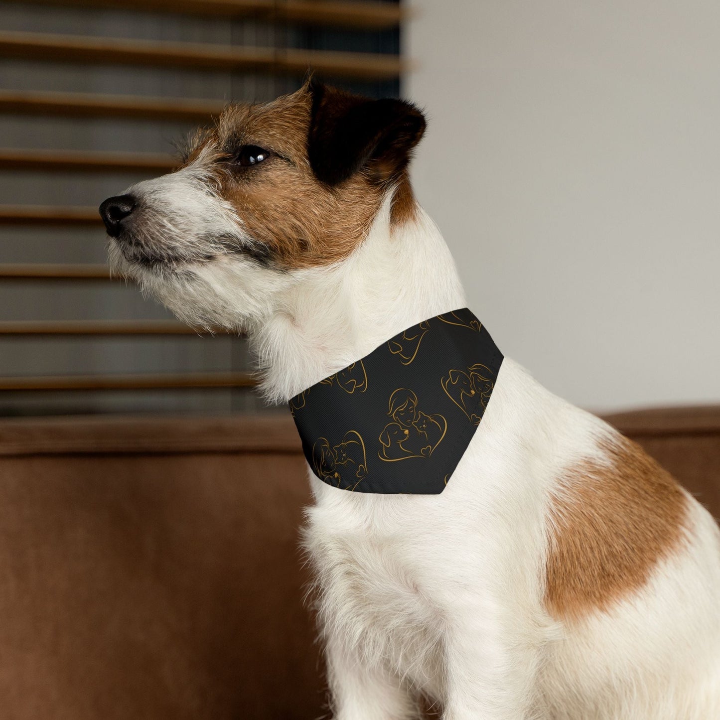 Love Line Art Dog Bandana – Elegant Pet Accessory