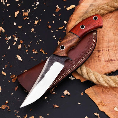 Ultimate 10-Inch Hunting Knife: Full Tang 1095 Steel with Elegant Rosewood Handle - Korvel