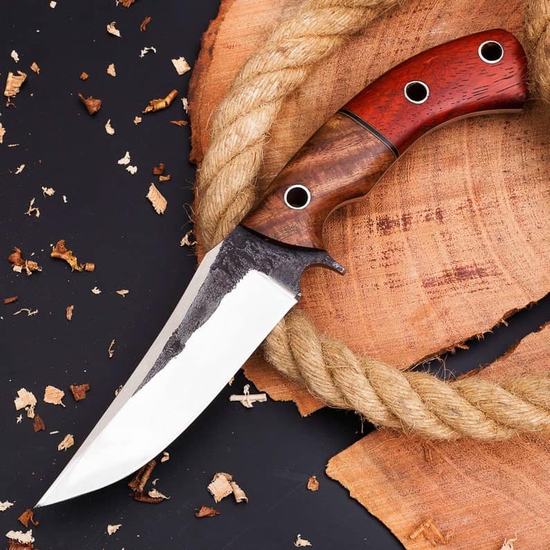 Ultimate 10-Inch Hunting Knife: Full Tang 1095 Steel with Elegant Rosewood Handle - Korvel