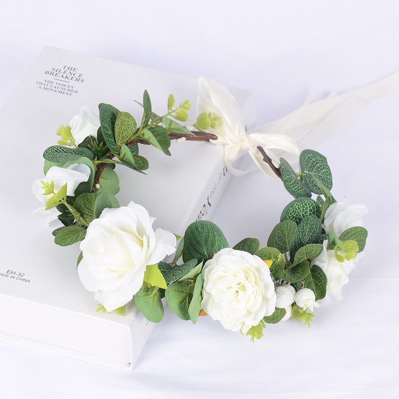 Forest Women's Wreath Fabric Flower Vine Hair Accessories Outdoor Scenic Area Dance Independence Day Wreath Headwear - Korvel