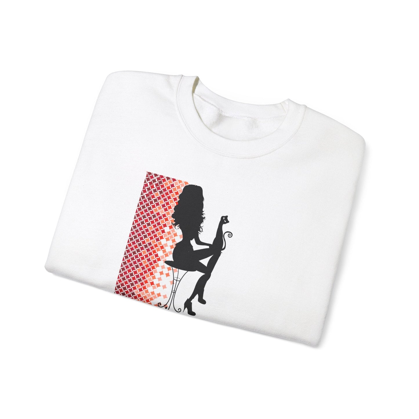 Poised Cat Lady Heavy Blend Crewneck Sweatshirt