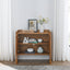 Walnut colored side panels, buffet cabinet with storage, 33.9 inches x 15 inches x 31.5 inches - Korvel