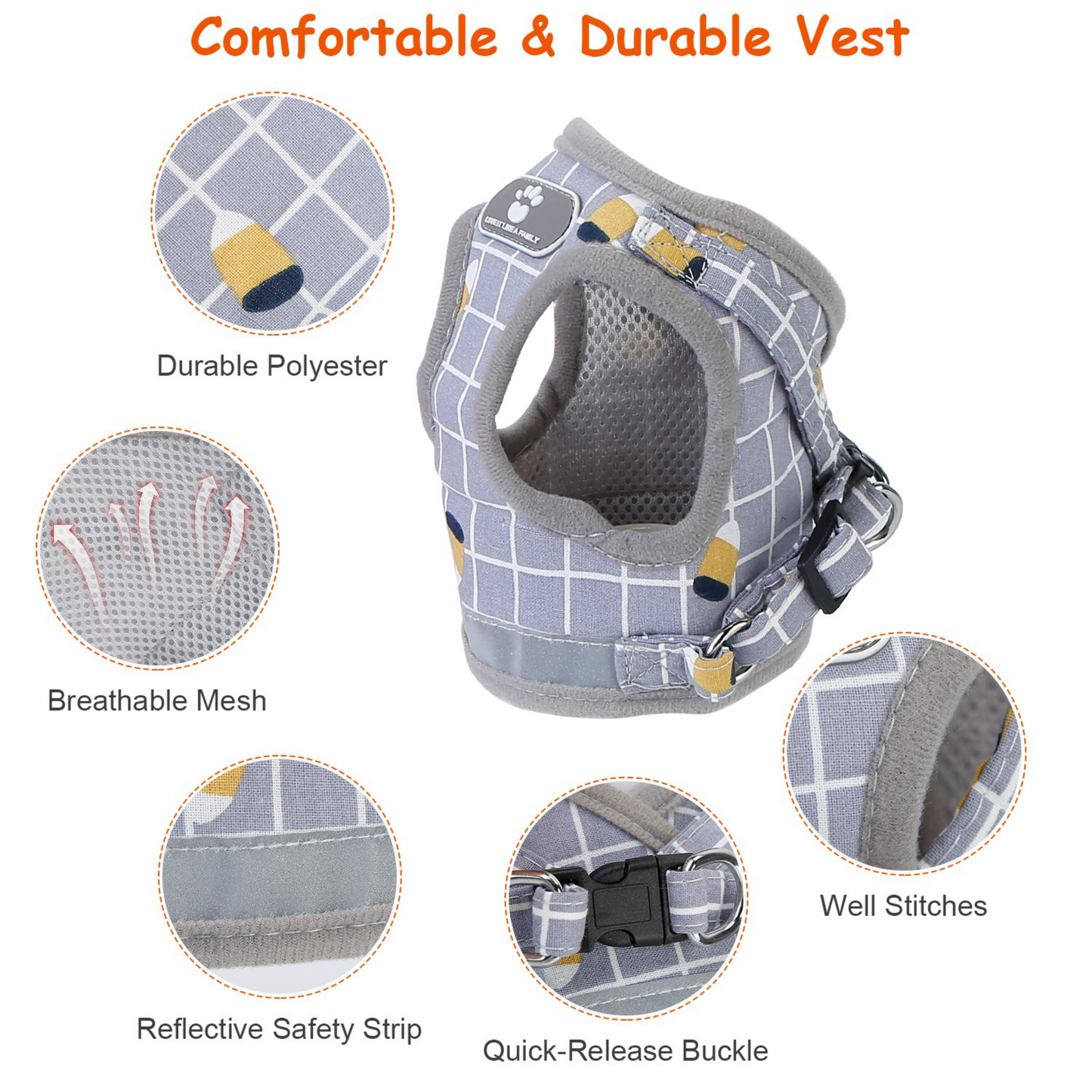 GBruno Premium Pet Mesh Harness