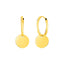 Boucles d'oreilles créoles huggie en or jaune 14k avec gouttes circulaires