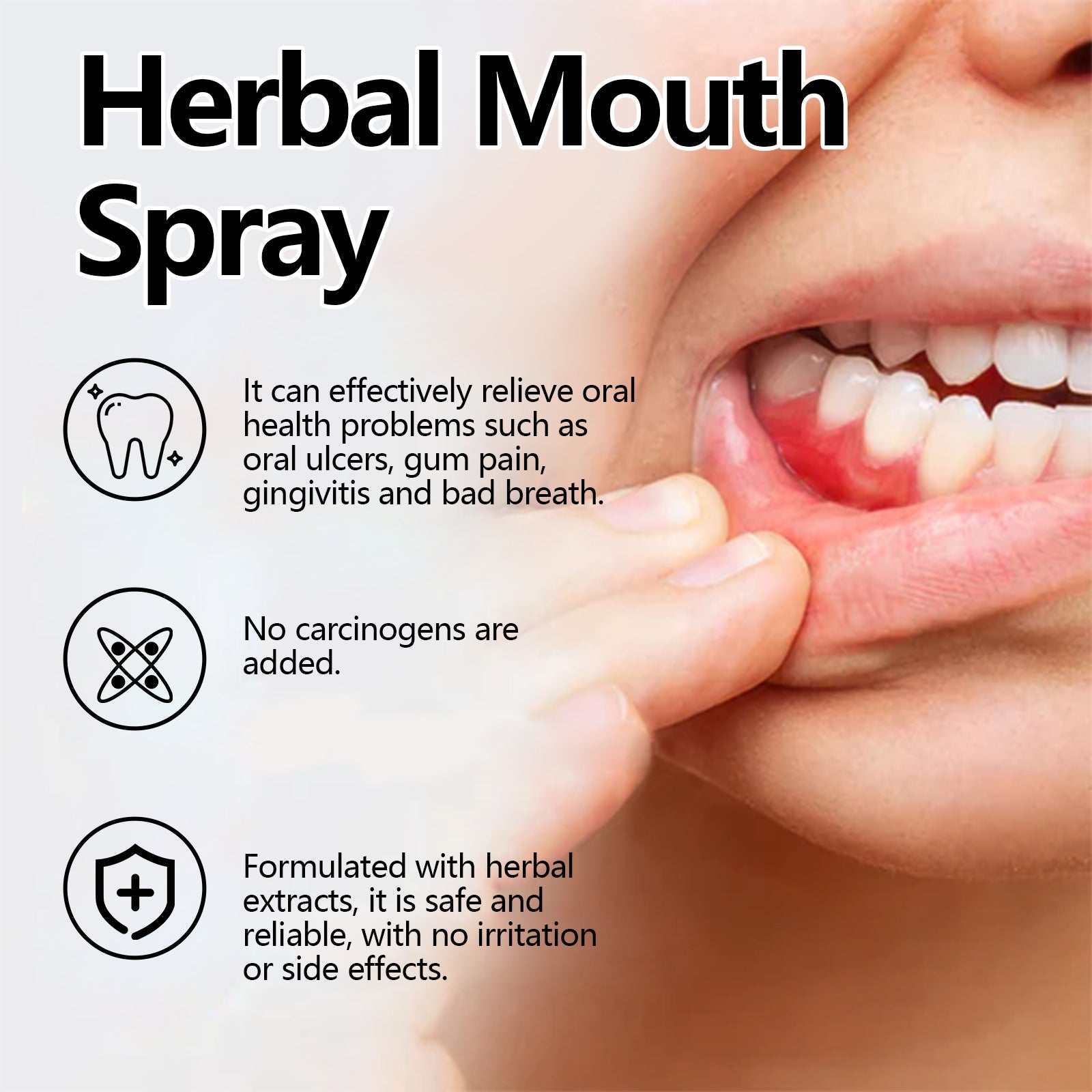 Herbal Mouth Spray, Refreshing Breath Repair Swollen Gums Relieve Oral Ulcer Yang Portable Spray - Korvel
