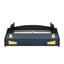 Full Size Race Car-Shaped Platform Bed with Wheels and Storage, Dark Blue+Yellow - Korvel