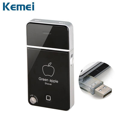 Kemei Mini Portable Men's Electric Shaver USB Charging Reciprocating Razor Beard Trimmer Shaving - Korvel