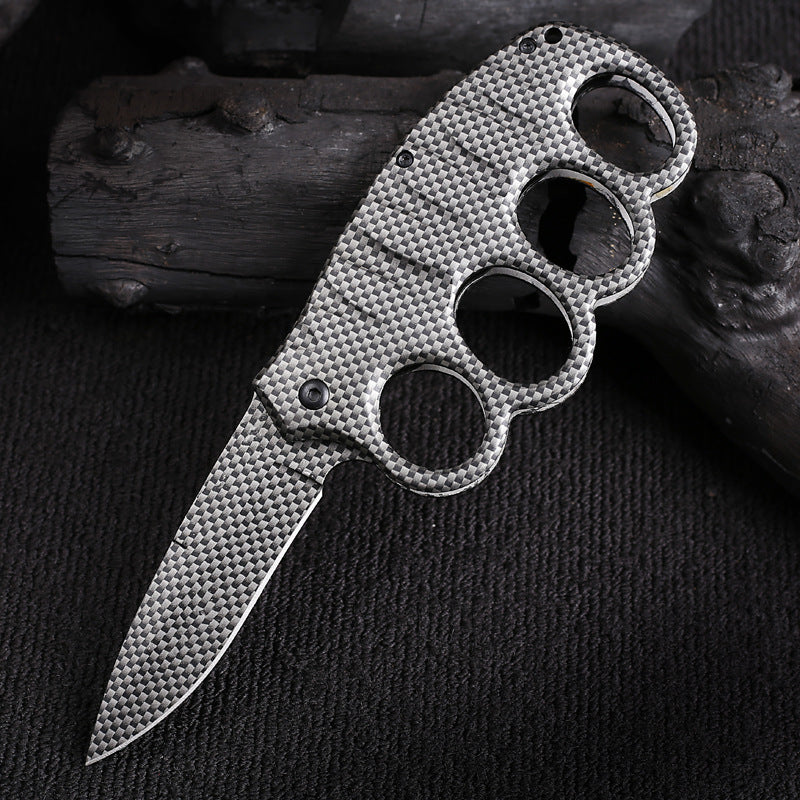 Outdoor Knife Stainless Steel Gloves Folding Knife Camping Defense Carry Knives Multifunctional Carbon Fiber Gloves Folding Knife - Korvel