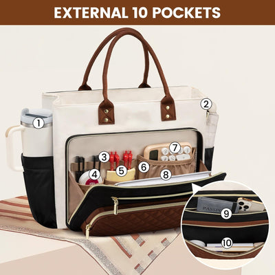 Bolsa de Trabajo y Viaje para Mujeres con Gran Soporte para Bebidas