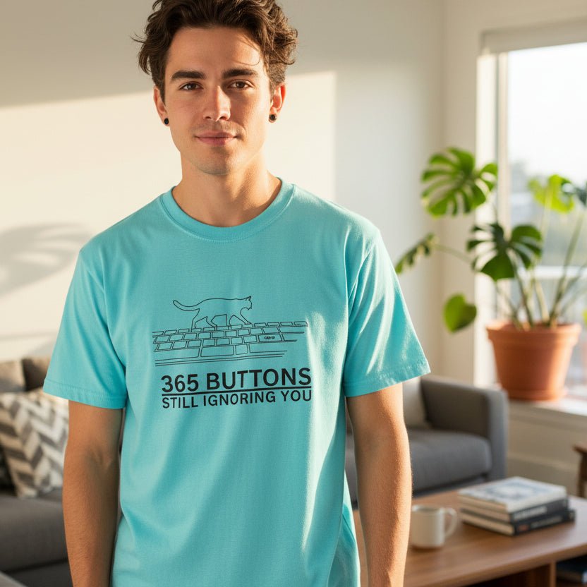 365 Botones Siguiendo Ignorándote – Camiseta de Teclado de Gato