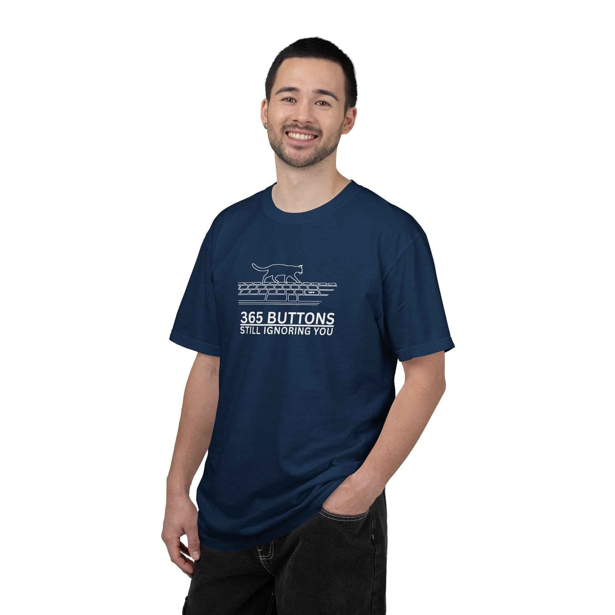 365 Botones Siguiendo Ignorándote – Camiseta de Teclado de Gato