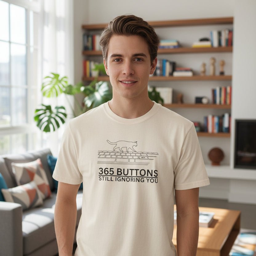 365 Botones Siguiendo Ignorándote – Camiseta de Teclado de Gato