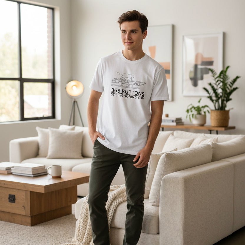 365 Botones Siguiendo Ignorándote – Camiseta de Teclado de Gato