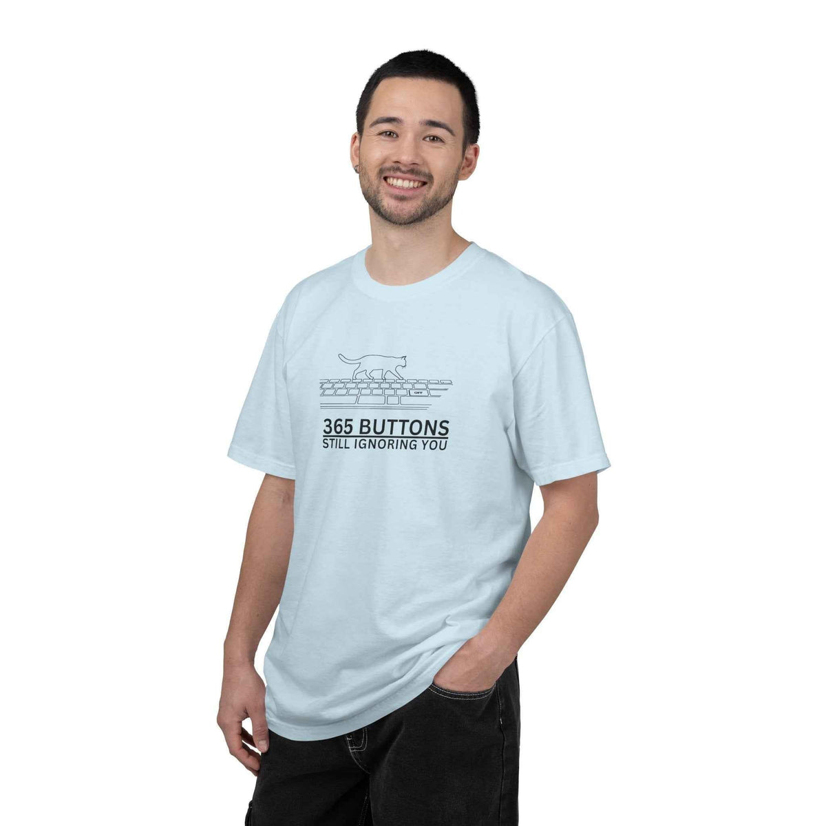 365 Botones Siguiendo Ignorándote – Camiseta de Teclado de Gato