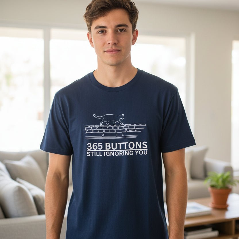 365 Botones Siguiendo Ignorándote – Camiseta de Teclado de Gato