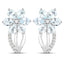 1.54 Carat Genuine Aquamarine & White Topaz Sterling Silver Earrings