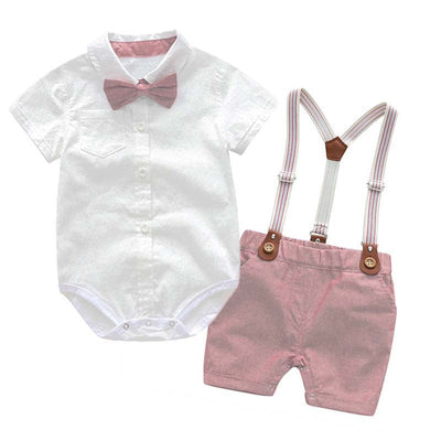 Gentleman's Two-Piece Baby Climbing Suit - British Style