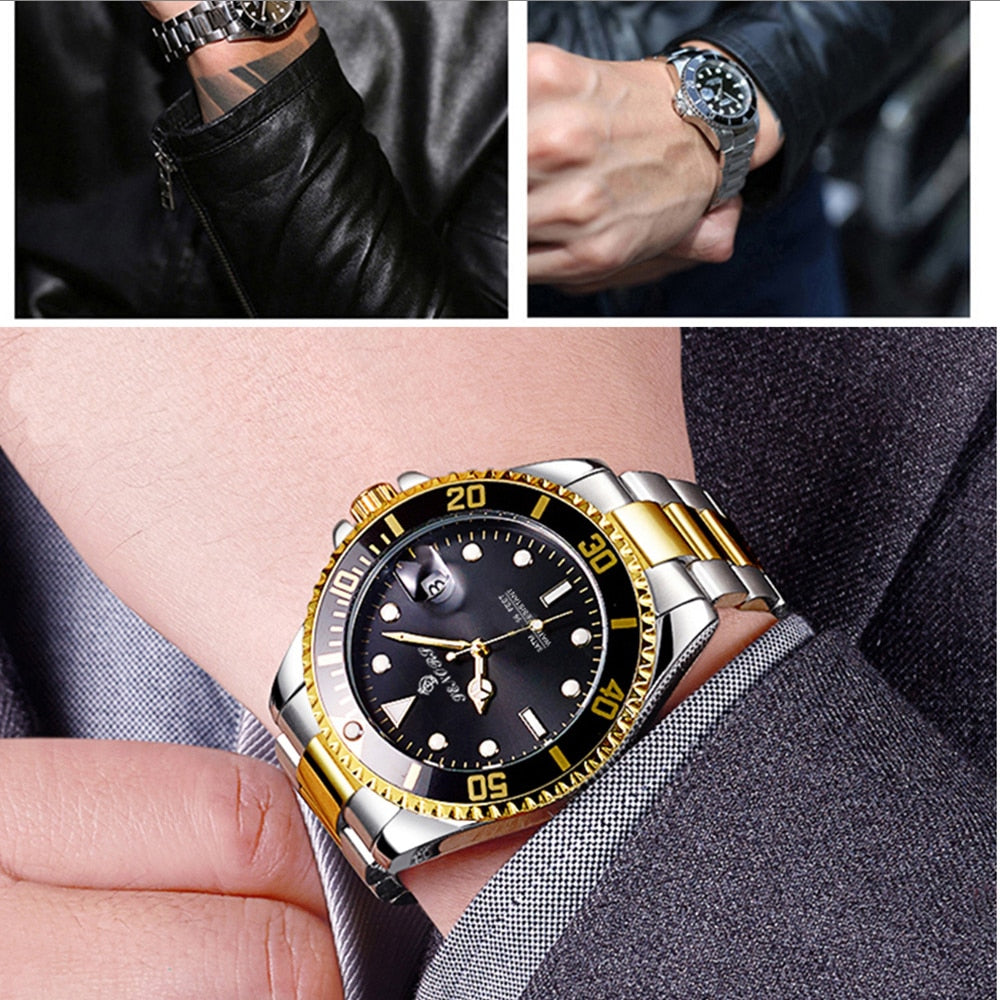 Brand Luxury Men Watches Automatic Black Watch Men Stainless Steel Waterproof Business Sport Mechanical Wristwatch Sub Mariner - Korvel