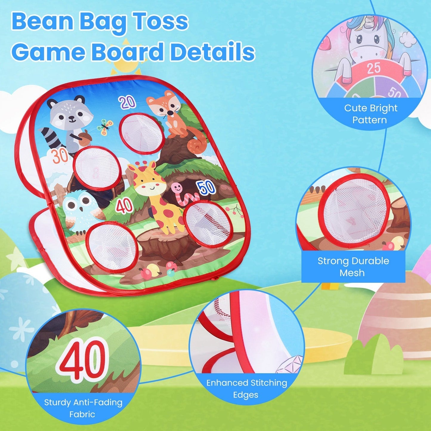 Juego de lanzamiento de bolsas de frijoles 5 en 1 para diversión al aire libre