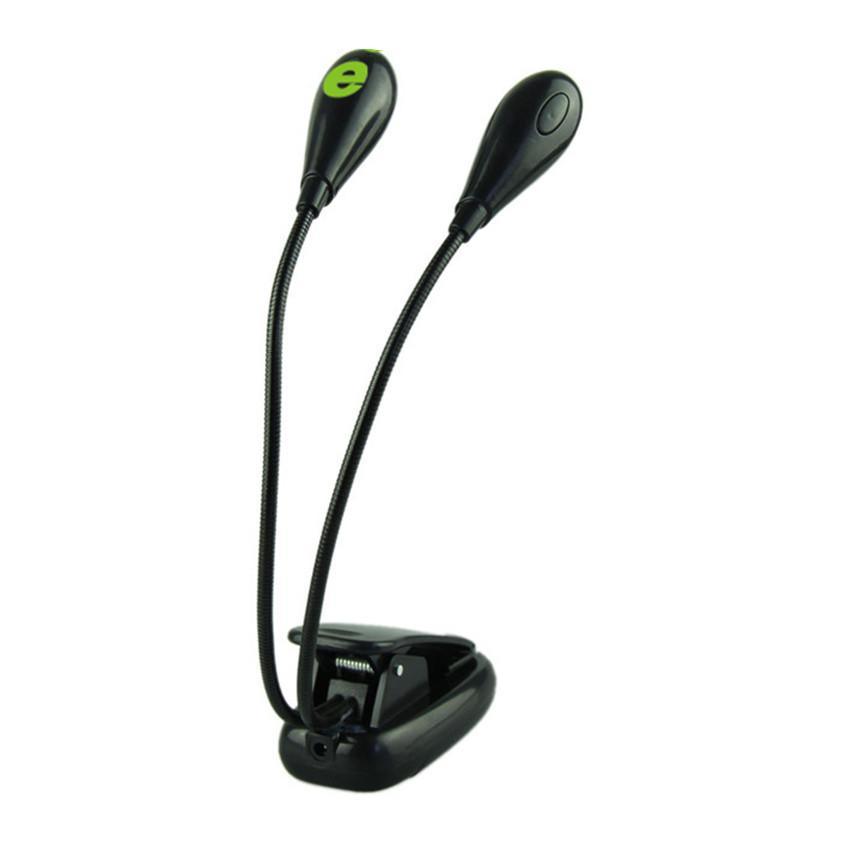 Versatile Dual Gooseneck LED Clip Lamp for Reading & Music Stand - Korvel