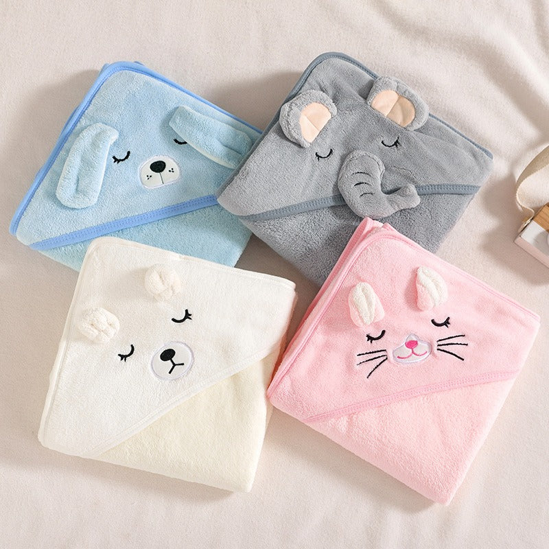 wholesale child baby cartoon animal face elephant hooded towel newborn - Korvel