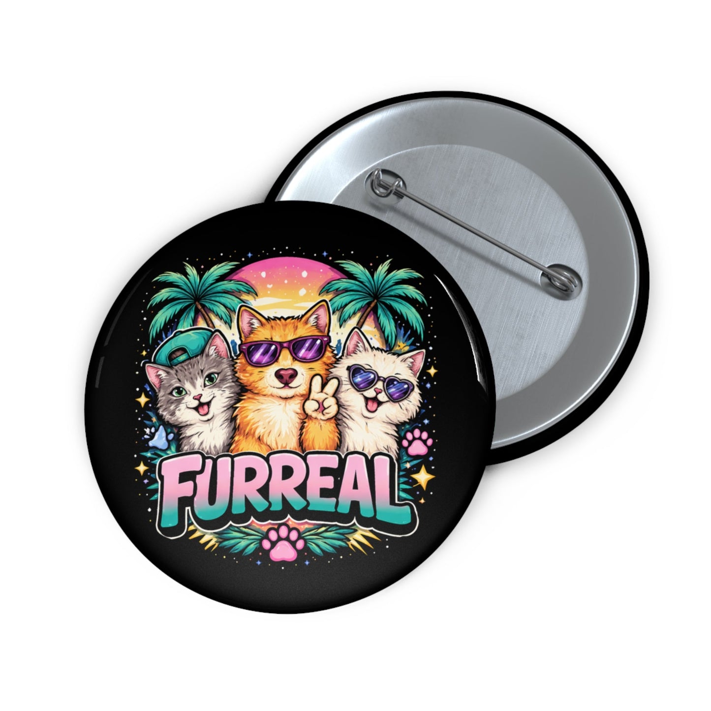 Furreal Pinback Button - Bold Retro Accessory