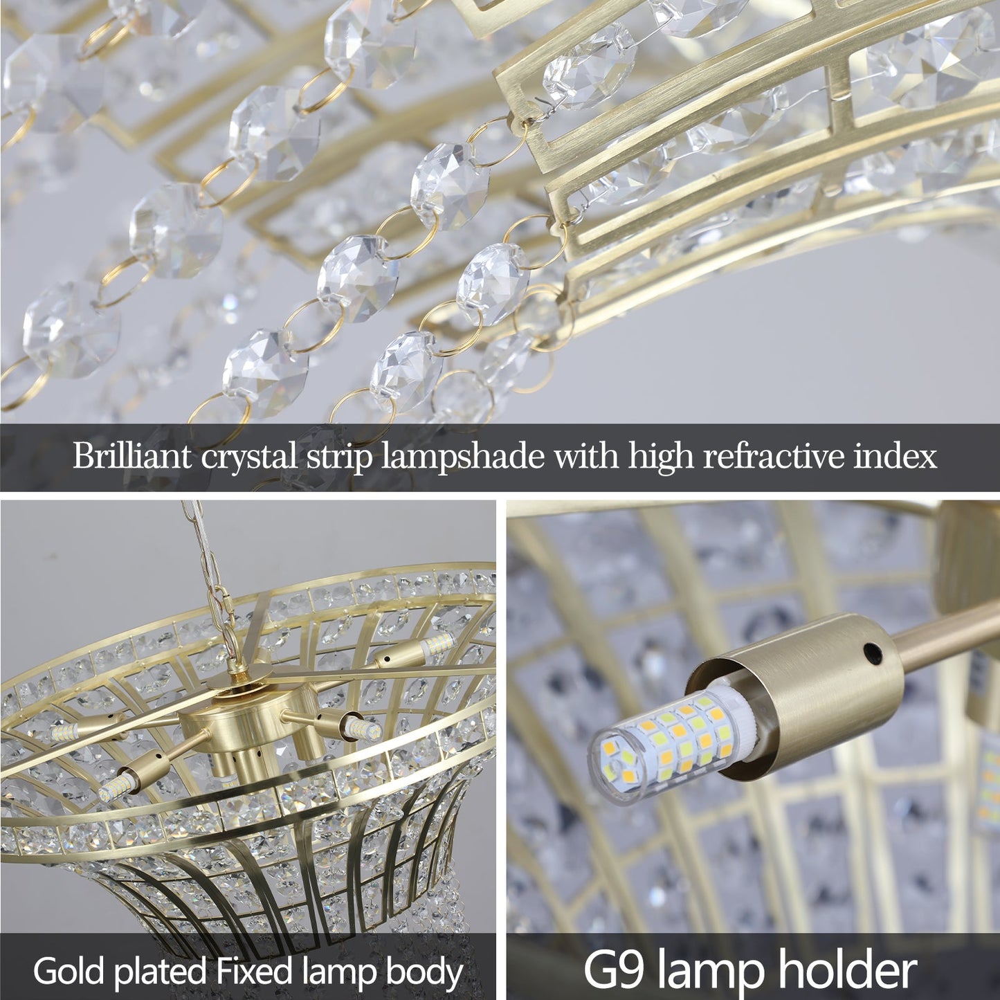 (Same as W1340120181/L5021) 8-Light 23.6" Wide Crystal Waterfall Chandelier (Bulb Not Included) - Korvel