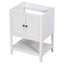 24" Bathroom Vanity Base Only, Soild Wood Frame, Bathroom Storage Cabinet with Doors and Open Shelf, White - Korvel