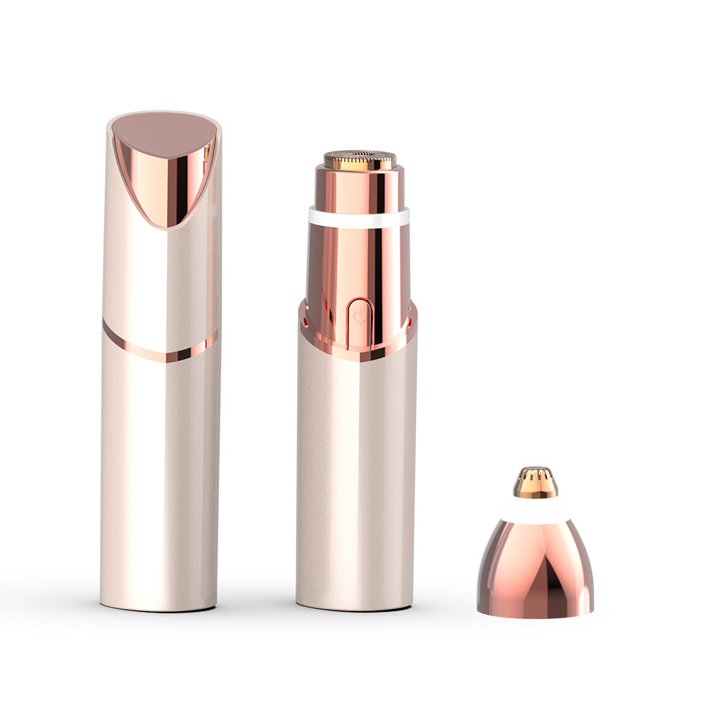 Rechargeable Eyebrow and Facial Hair Remover for Women 2 in 1 Razor with Built-in LED Light for Painless Hair Removal - Korvel