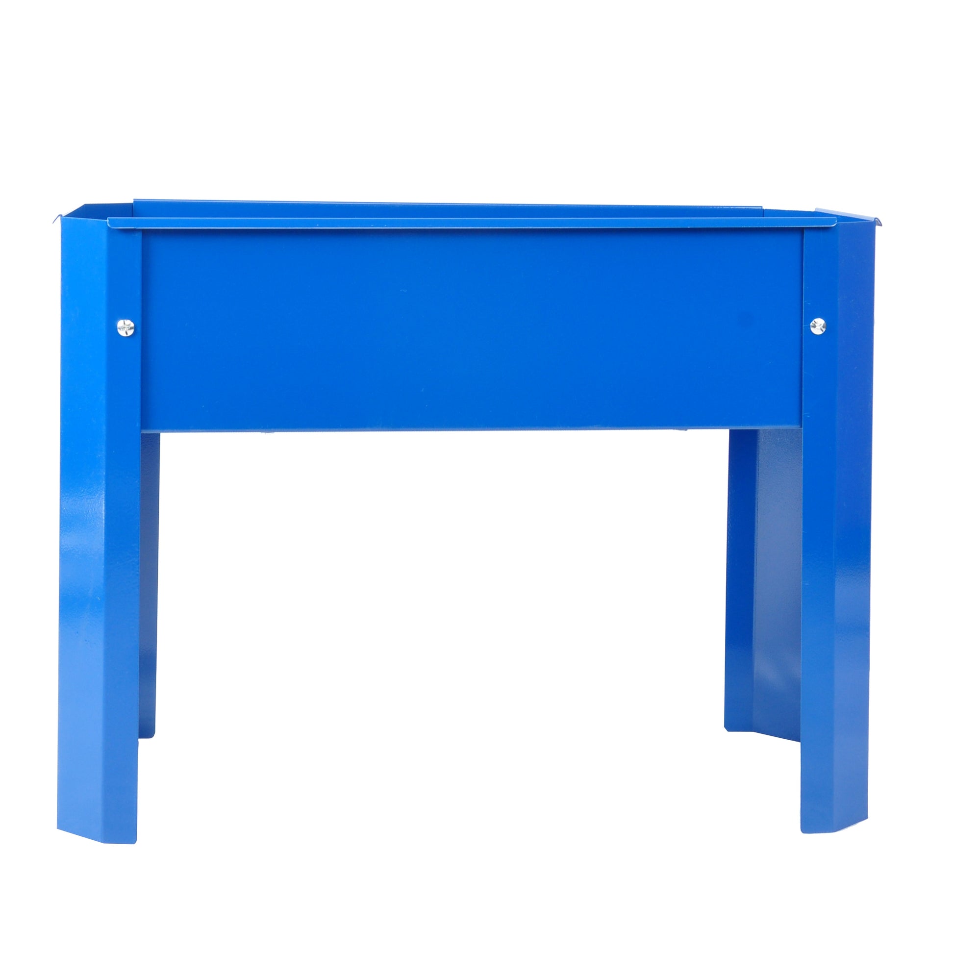 Elevated garden bed metal elevated outdoor flowerpot box suitable for backyard and terrace large flowerpot flower(Blue*2） - Korvel