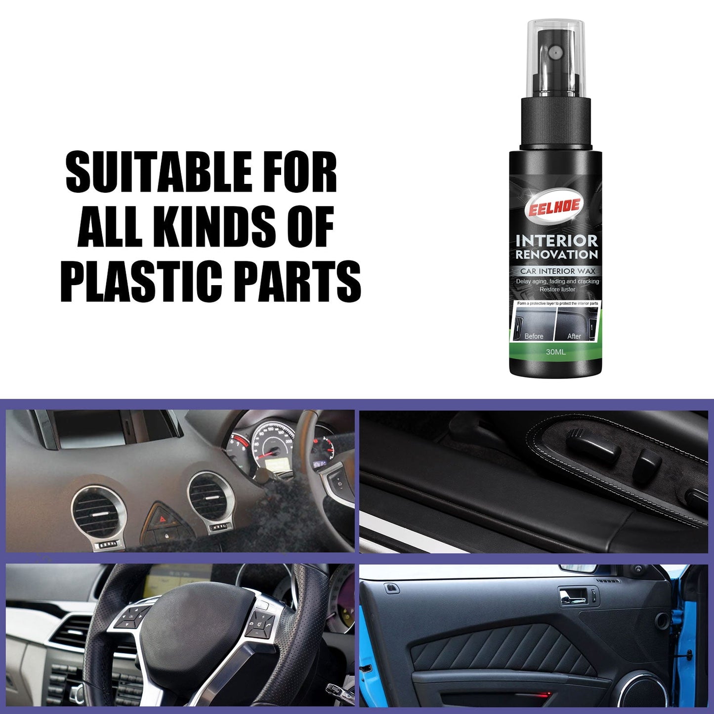 Automotive Interior Repair Spray, Clean Interior Leather Maintenance Spray Car Interior Refurbishment Spray - Korvel