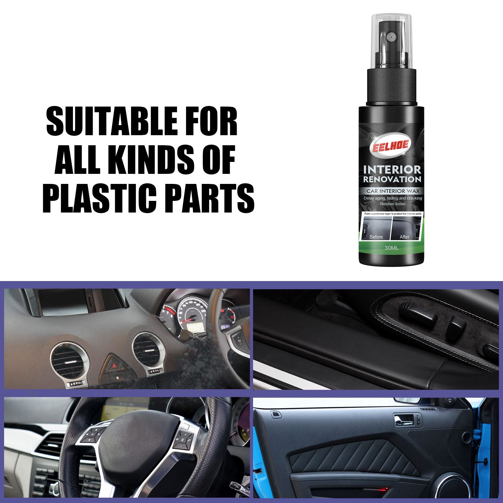 Automotive Interior Repair Spray, Clean Interior Leather Maintenance Spray Car Interior Refurbishment Spray - Korvel
