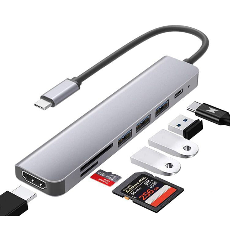 Station d'accueil Type-C 7-en-1 pour l'expansion de l'ordinateur portable