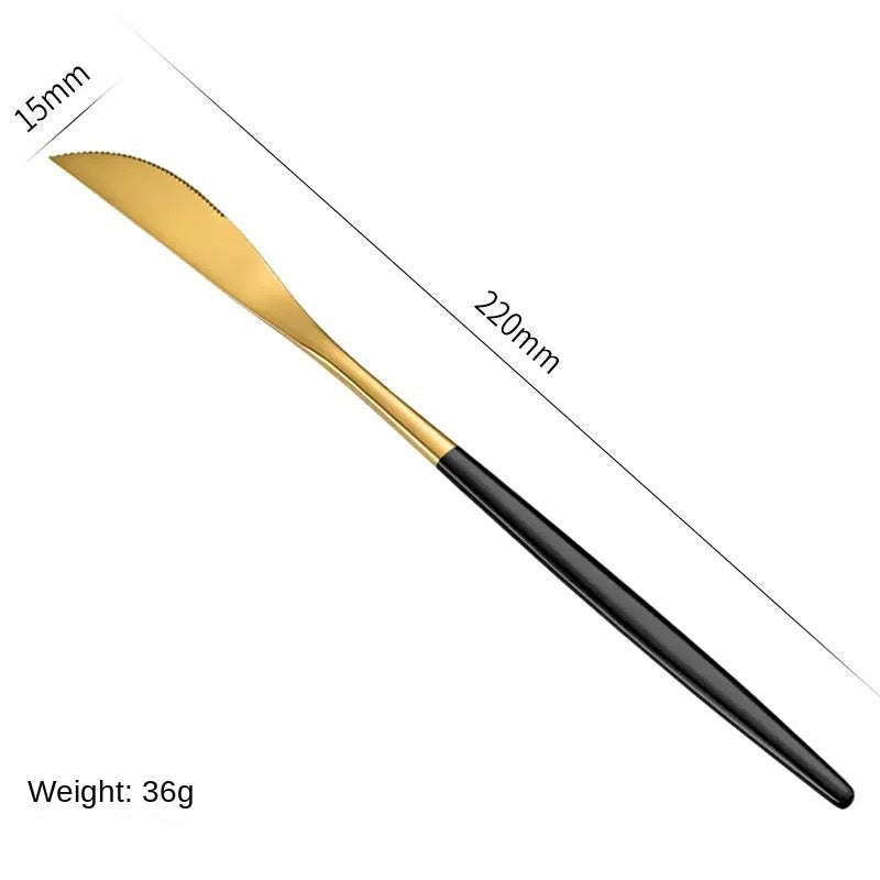Premium Stainless Steel Cutlery Set with Gold Spray Finish