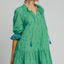 Plus Size Tassel Embroidered Sleeve Mini Dress in Green