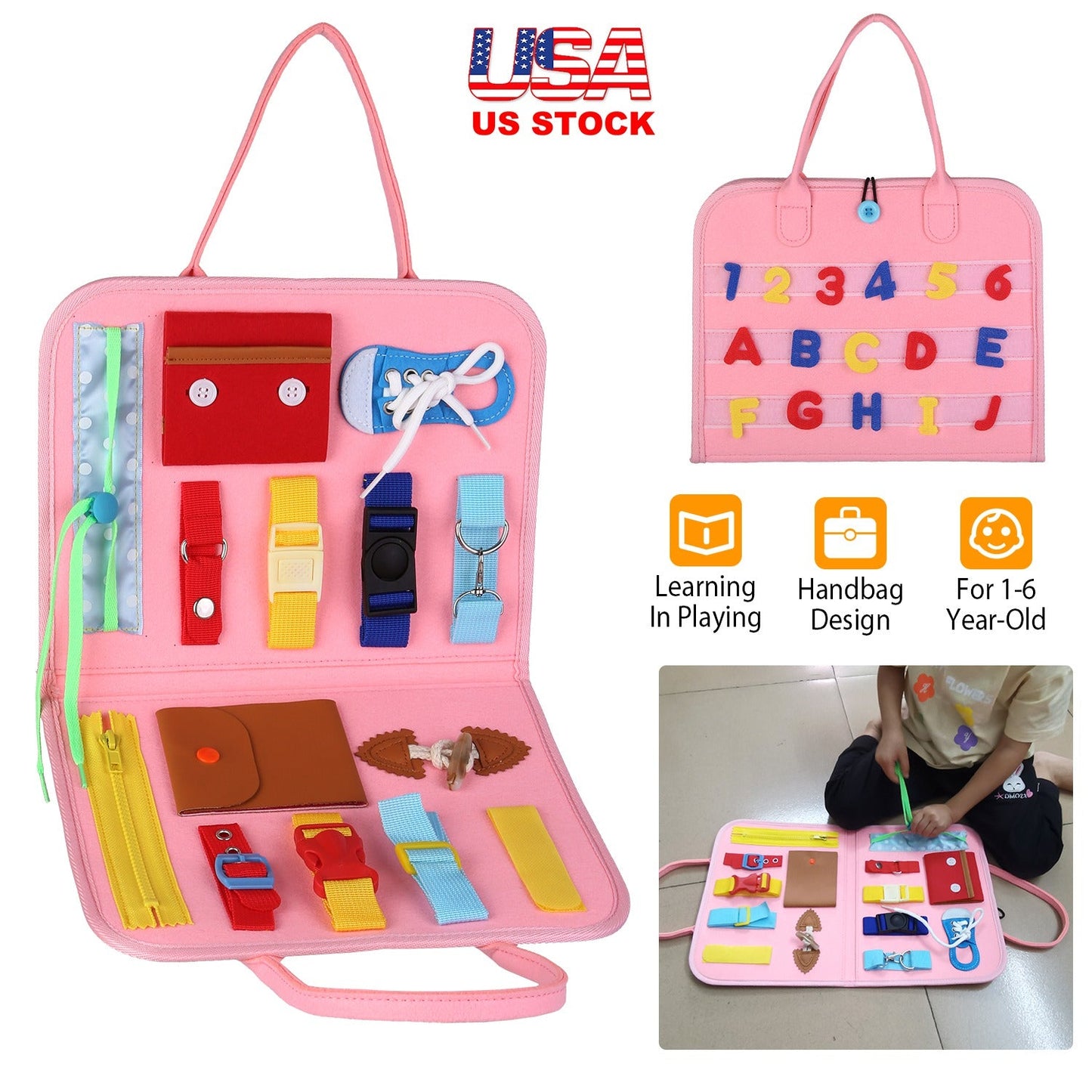 Tablero de Actividades para Niños - Juguete Educativo Montessori